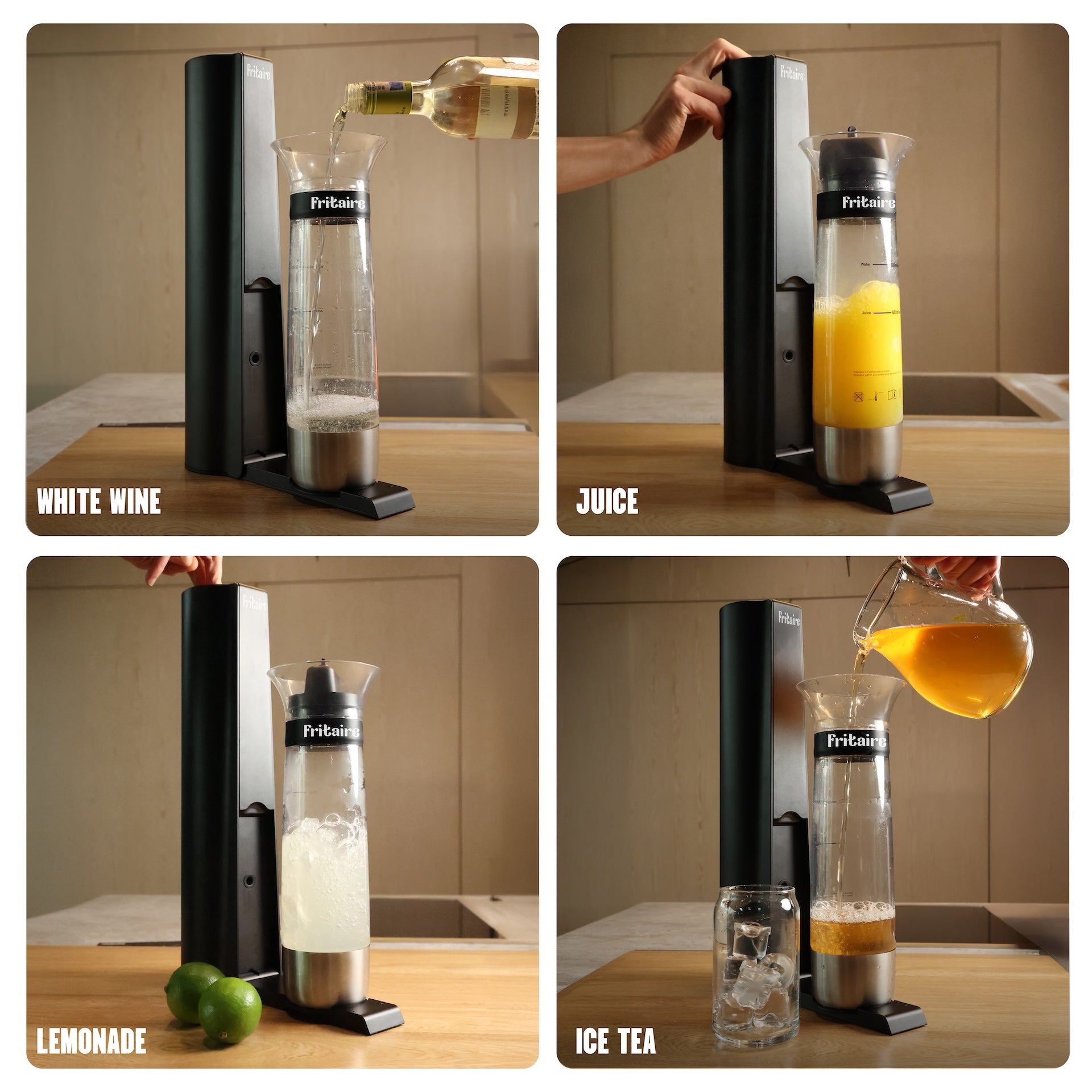 Fritaire Fizze - The Soda Maker Machine, BPA-free, Compact & cordless
