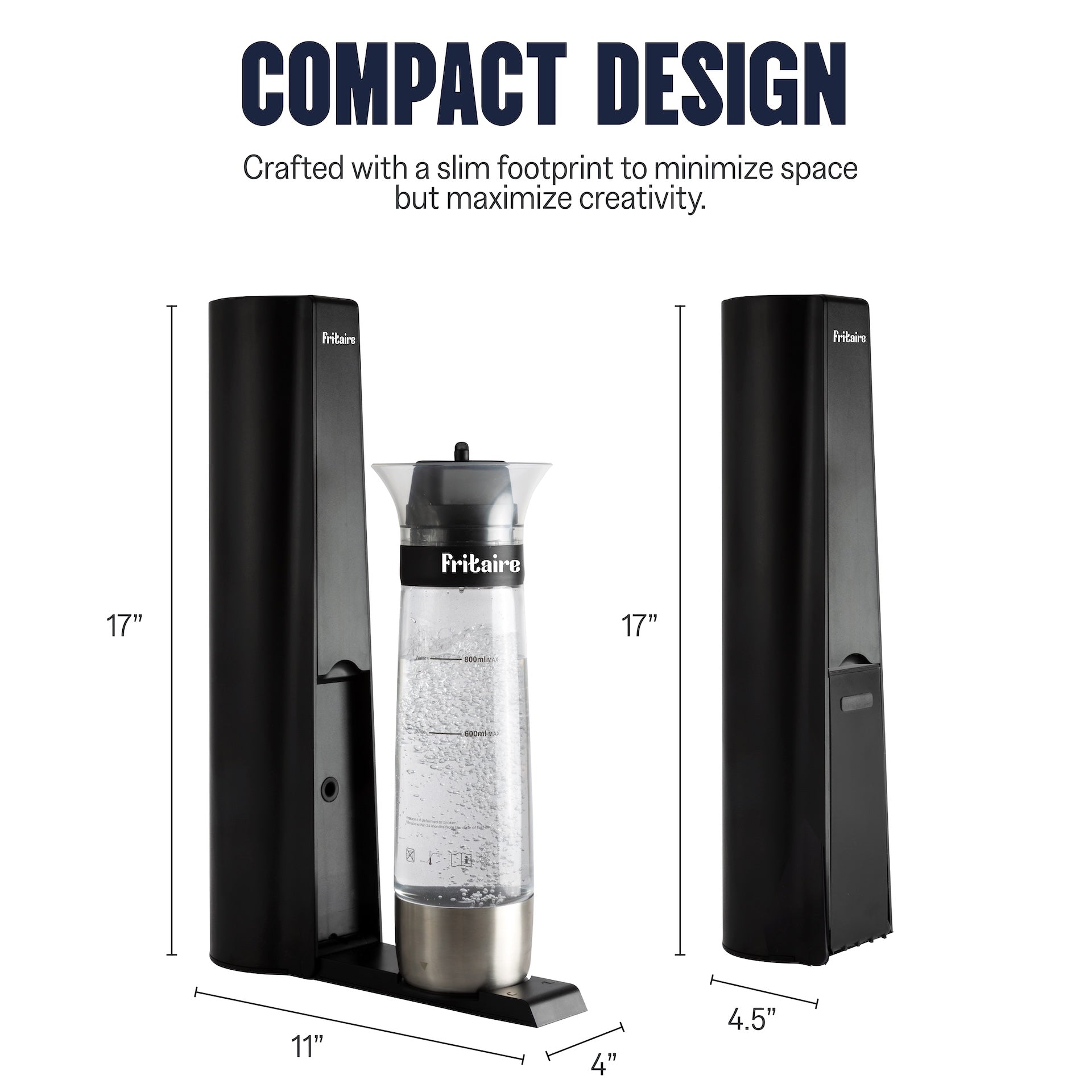 Fritaire Fizze - The Soda Maker Machine, BPA-free, Compact & cordless