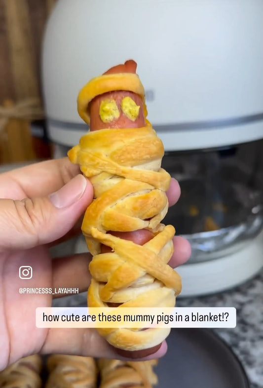 Quick & easy Air Fryer Mummy Pigs in a Blanket 👻