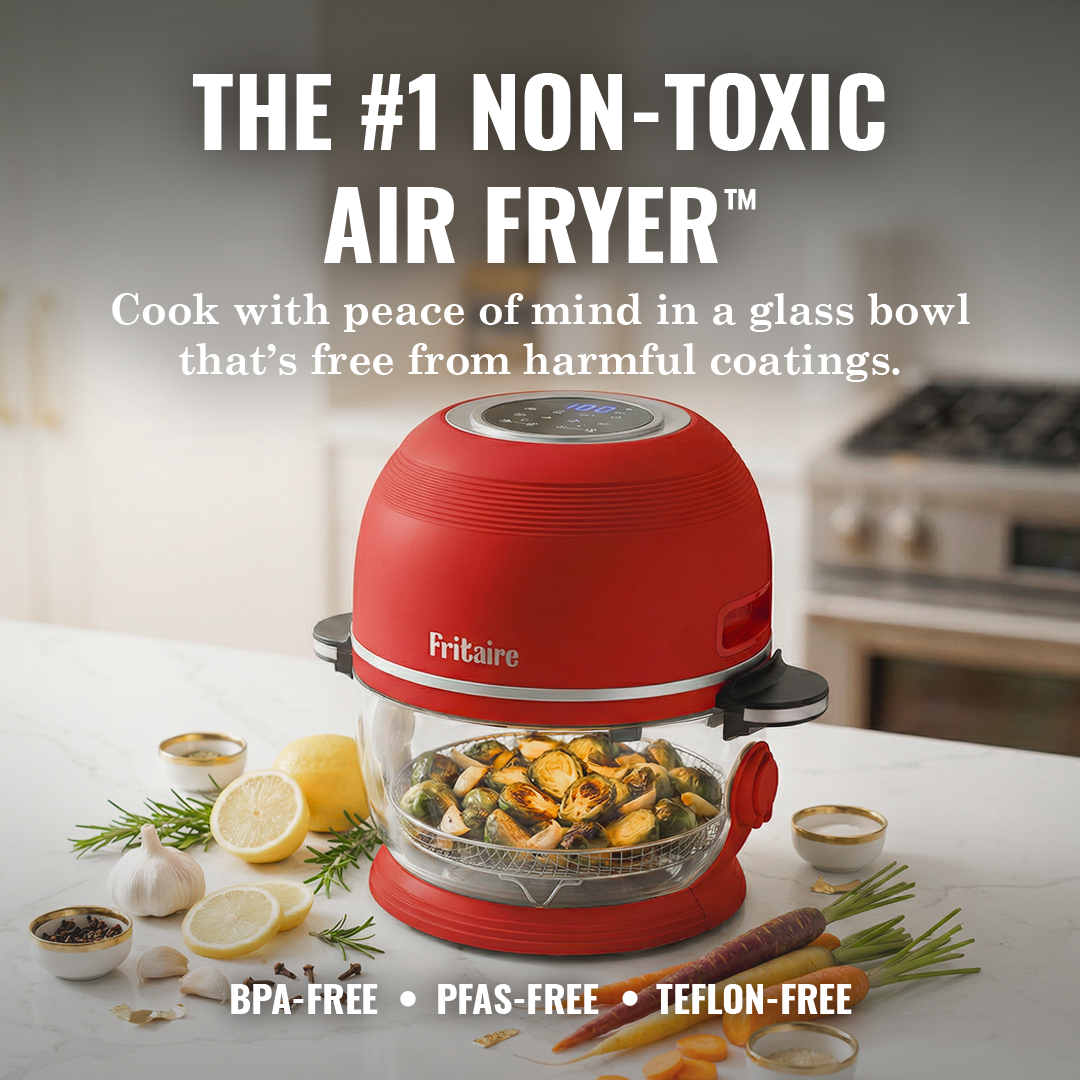 Fritaire Self-Cleaning Glass Bowl Air Fryer, 5-Qt, Black