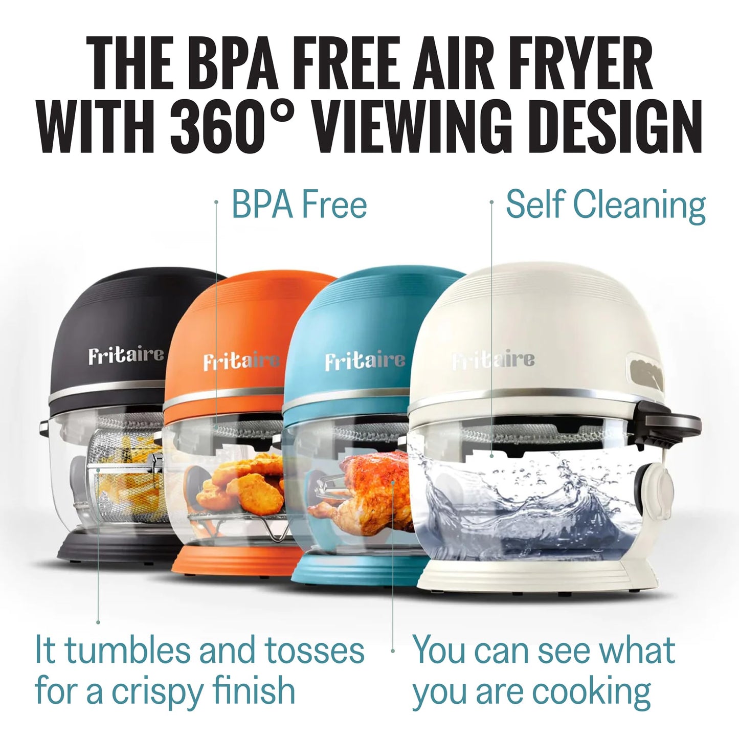 The Self-Cleaning Glass Bowl Air Fryer - Orange