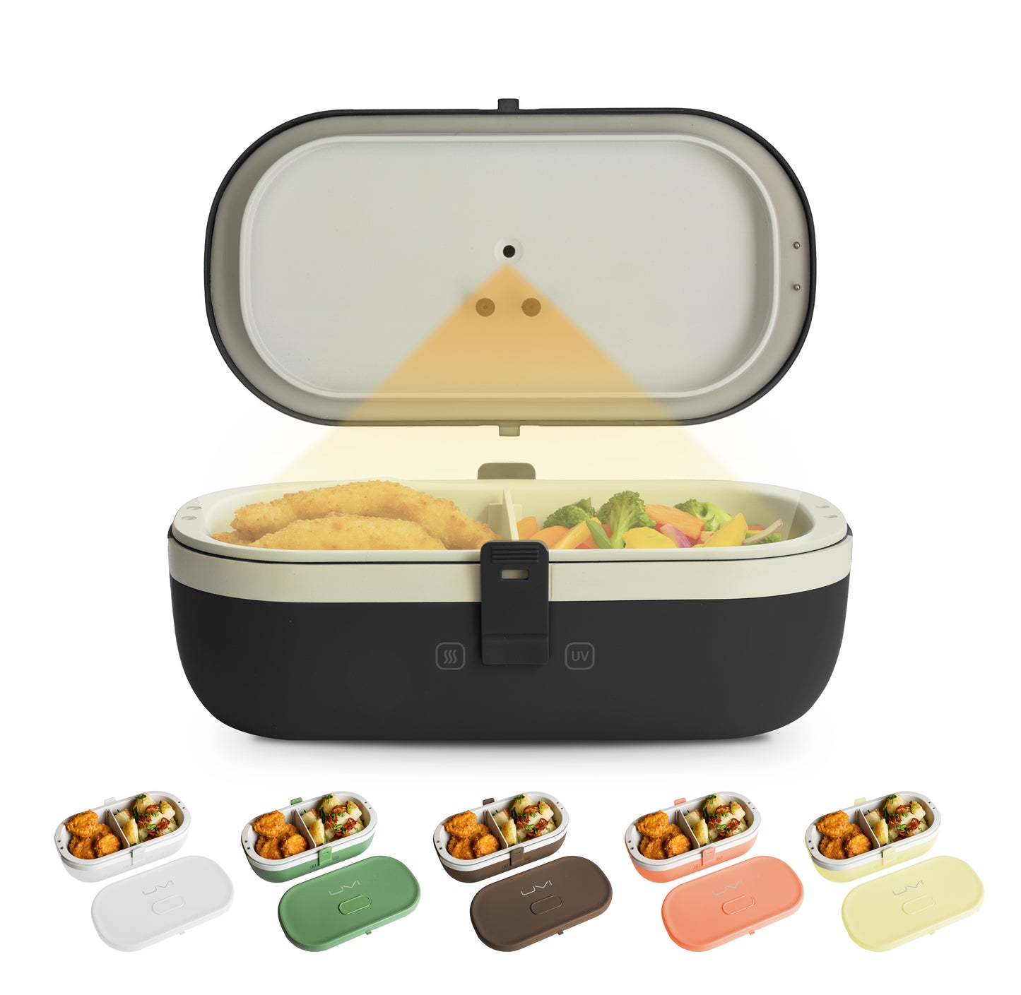 Self-Heating Lunch Box With USB-C Cord and UV LIGHT SANITIZER