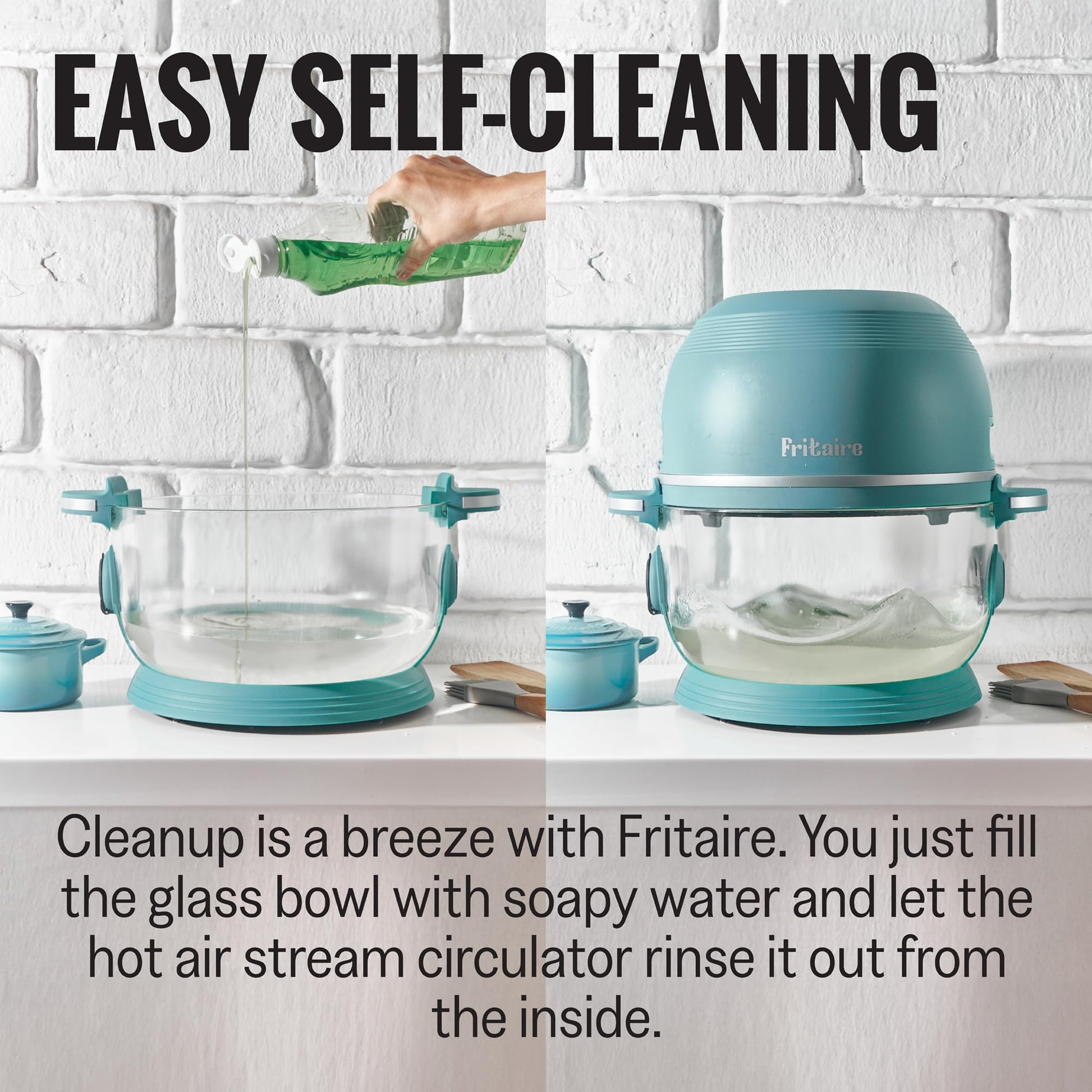 The Self-Cleaning Glass Bowl Air Fryer - LILY WHITE