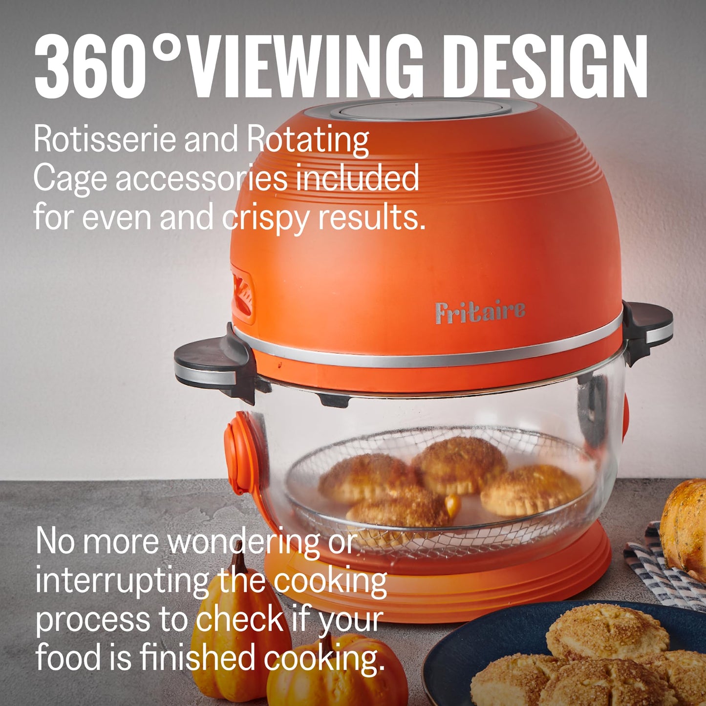 The Self-Cleaning Glass Bowl Air Fryer - Orange