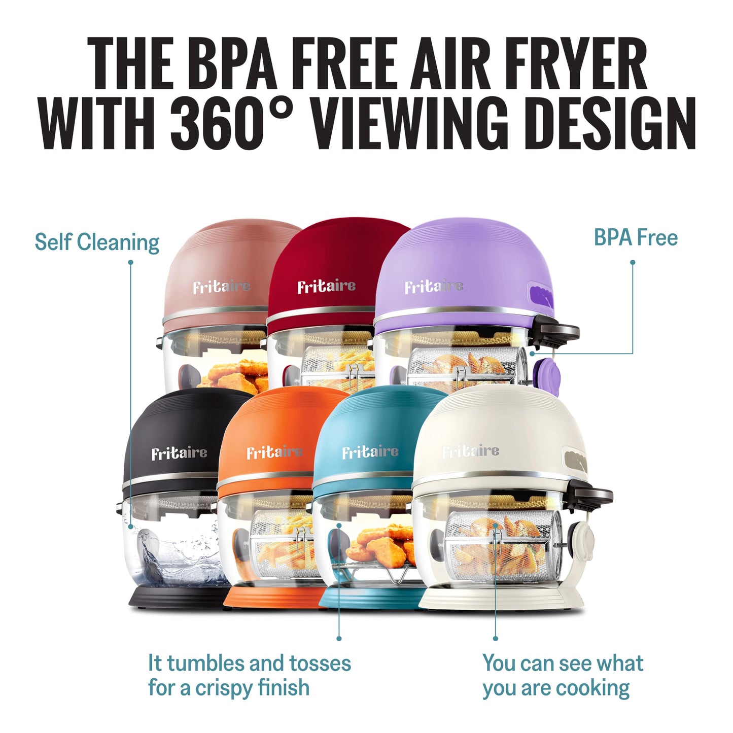 The Self-Cleaning Glass Bowl Air Fryer - Mauve Rose